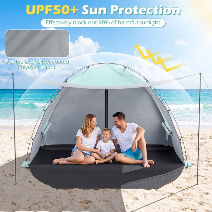 Beach Tent Sun Shelter with Canopy Carry Bag for 5-6 Person-