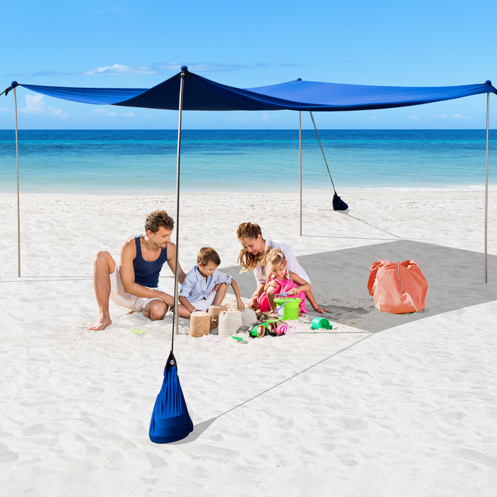 Beach Canopy Shields Model 300x300cm - Large Beach Tent, Sun Shelter, Fits 6-8 Persons - Ideal Summer Protection for Groups and Families