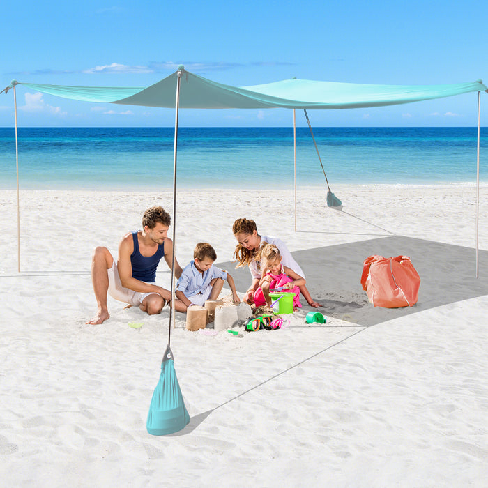 Beach Canopy Shields Model 300x300cm - Large Beach Tent, Sun Shelter, Fits 6-8 Persons - Ideal Summer Protection for Groups and Families