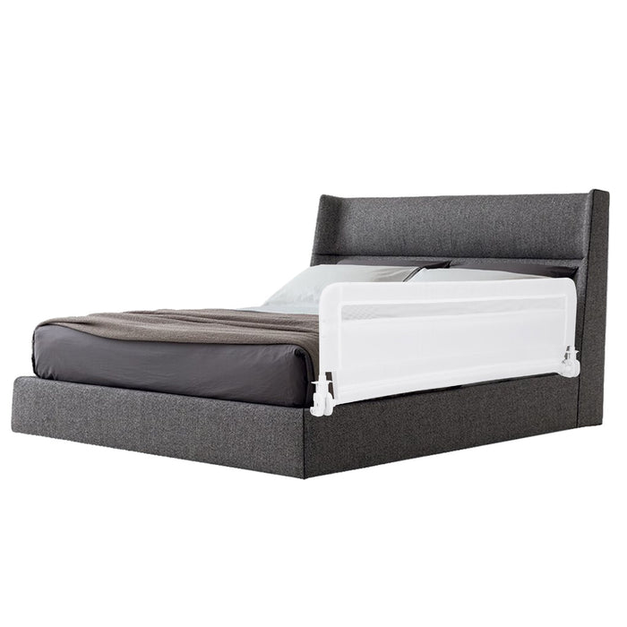 /120 CM Foldable Baby Bed Rail with Removable Washable Cover and Safety Strap-Grey-