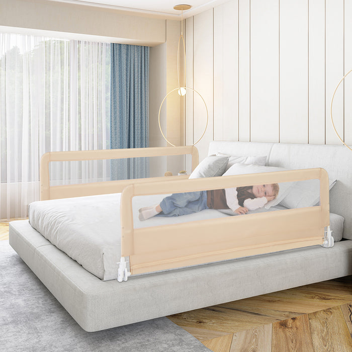 150CM Foldable Baby Bed Rail Guard with Washable Cover and Safety Strap-