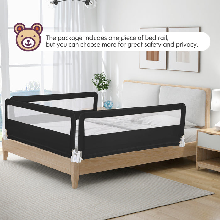150CM Foldable Baby Bed Rail Guard with Washable Cover and Safety Strap-