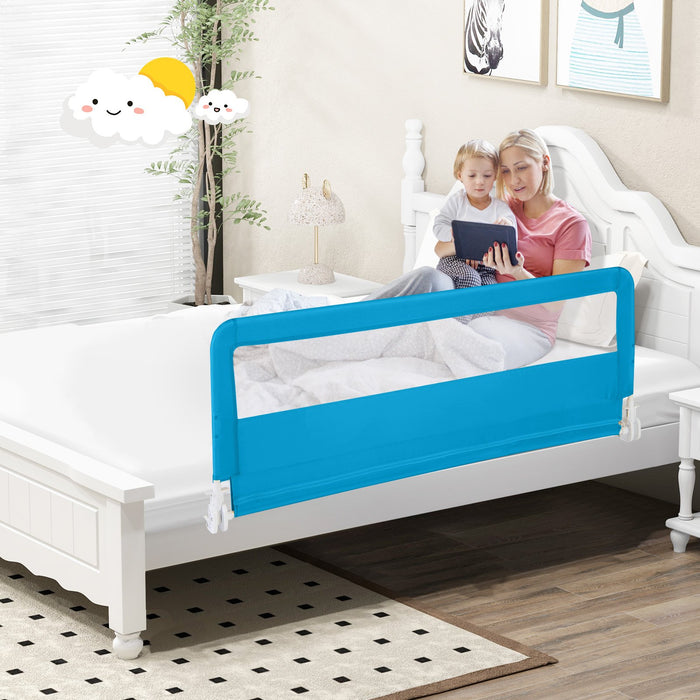 150CM Foldable Baby Bed Rail Guard with Washable Cover and Safety Strap-