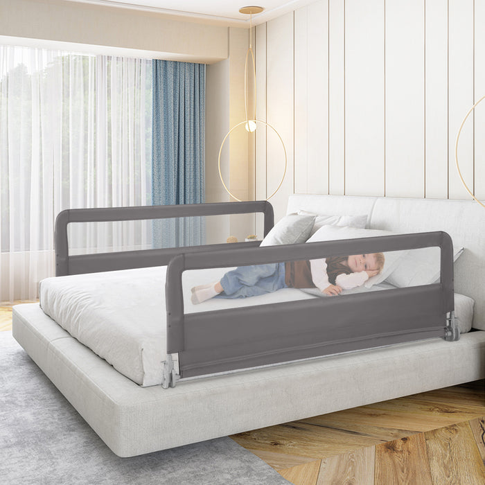 150CM Foldable Baby Bed Rail Guard with Washable Cover and Safety Strap-