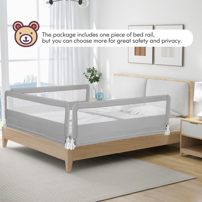 150CM Foldable Baby Bed Rail Guard with Washable Cover and Safety Strap-