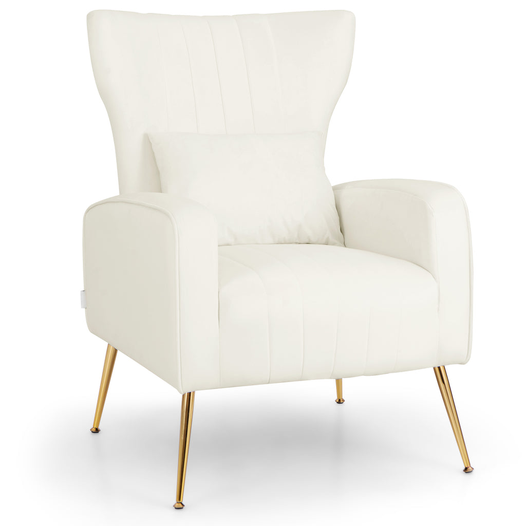 Bedroom Lounge Set with Velvet Accent Chair and Record Player Stand