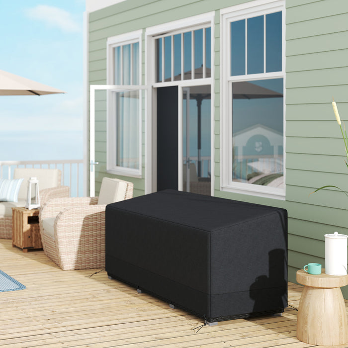 Outsunny Rectangular Patio Furniture Cover for 3 Seater Sofa Bistro Set, Water UV Resistant Protection 600D Oxford Fabric Rattan Lounge Clean Cover, 190 x 72 x 76cm, Black