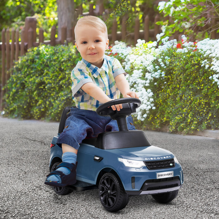 AIYAPLAY 2 in 1 Land Rover Licensed 6V Kids Electric Ride On Car Sliding Car w/ Headlights Music, for 18-60 Months Light Blue | Aosom UK
