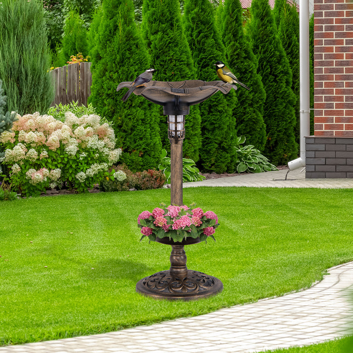 Solar-Powered Combo Set - Bird Bath and Feeder for Garden, Yard, Lawn - Perfect Addition for Bird Watchers and Nature Lovers