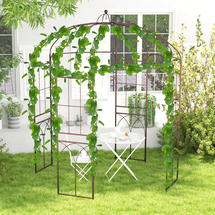 212CM Wide x 258CM High Birdcage Shape Garden Arbor for Climbing Plants-