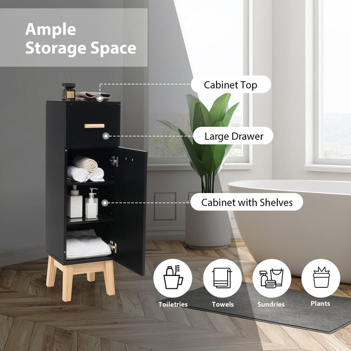 1-Door Freestanding Bathroom Cabinet with Drawer-