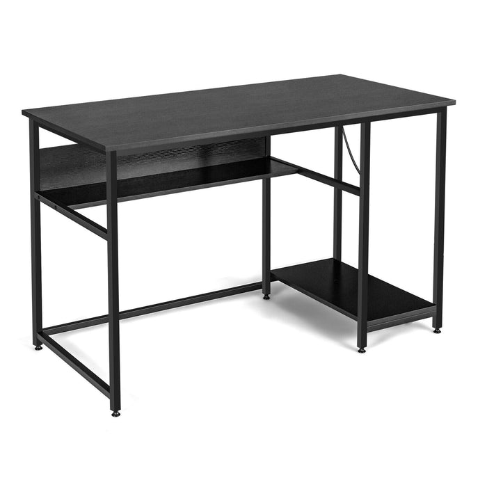 Industrial Computer Desk with Storage Shelf and CPU Stand-