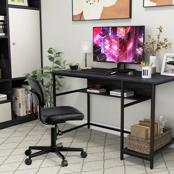 Industrial Computer Desk with Storage Shelf and CPU Stand-