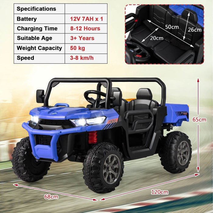 12V Electric Kids Ride-On 2-Seater Dump Truck-