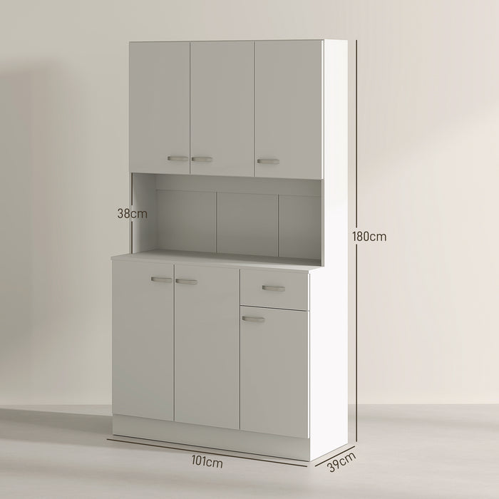 HOMCOM Freestanding Kitchen Pantry Storage Cabinet - White