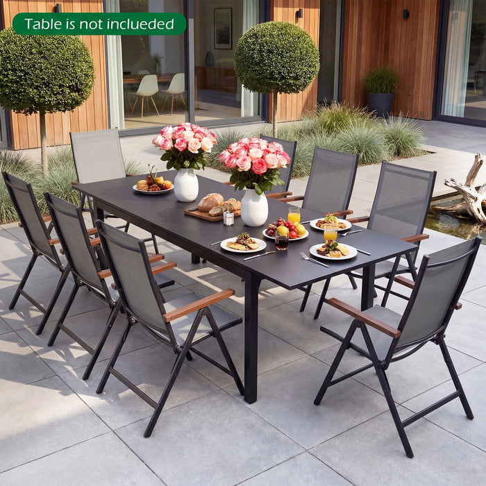 Breathable Fabric Folding Patio Chairs Set of 4-
