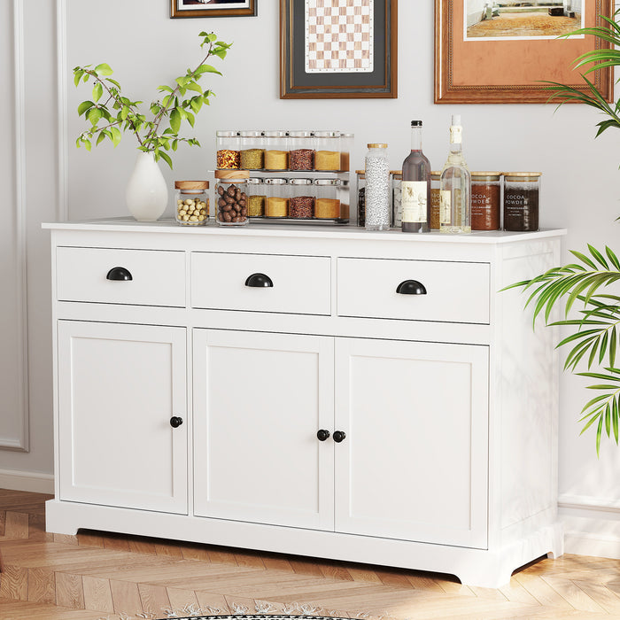 Modern Buffet Sideboard 136cm Storage Cabinet with 3 Drawers-