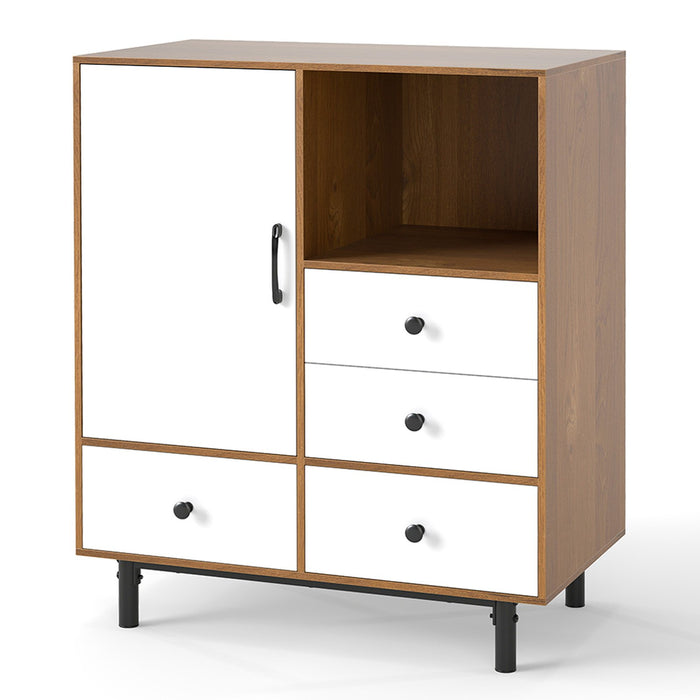 Buffet Sideboard Mid Century Modern Storage Cabinet with 4 Drawers-