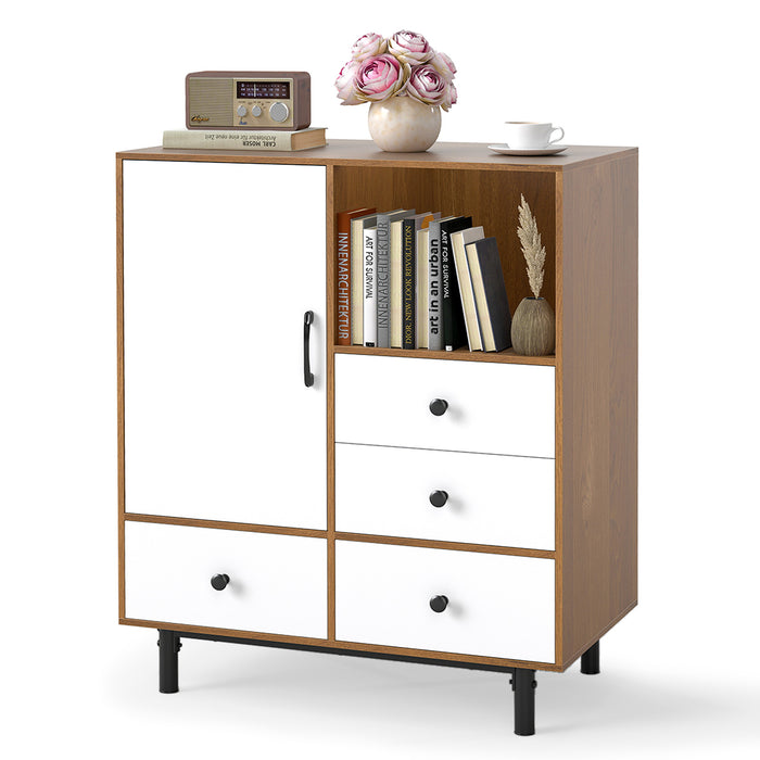 Buffet Sideboard Mid Century Modern Storage Cabinet with 4 Drawers-