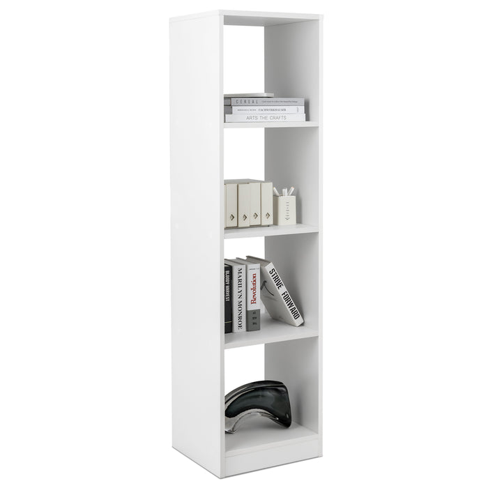 5-Tier Freestanding Bookshelf with 4 Open Cubes for Home Office-White