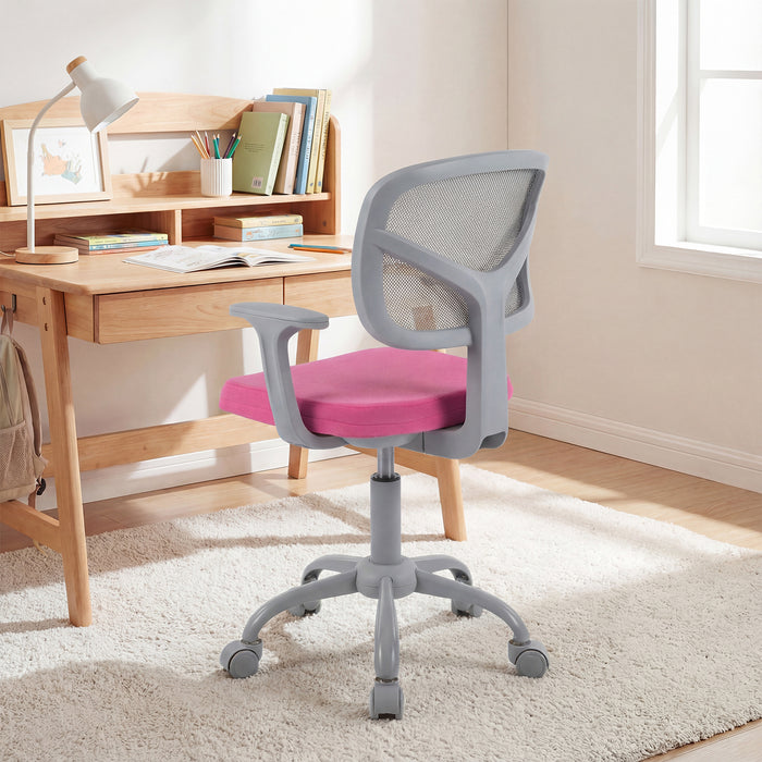 Kids Desk Chair with Adjustable Seat Height and Swivel Wheels for Ages 3+-