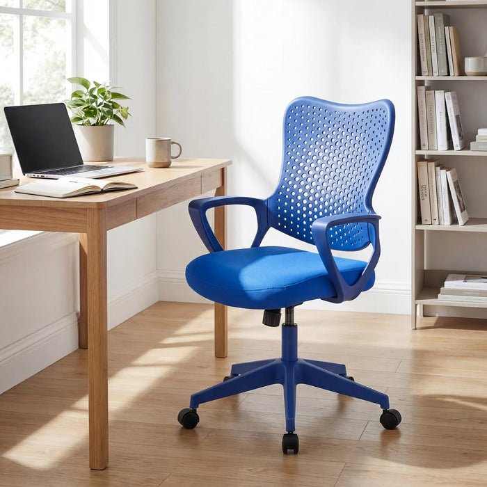 Ergonomic Office Chair with Padded Cushion and Butterfly Backrest Adjustable Swivel-Red