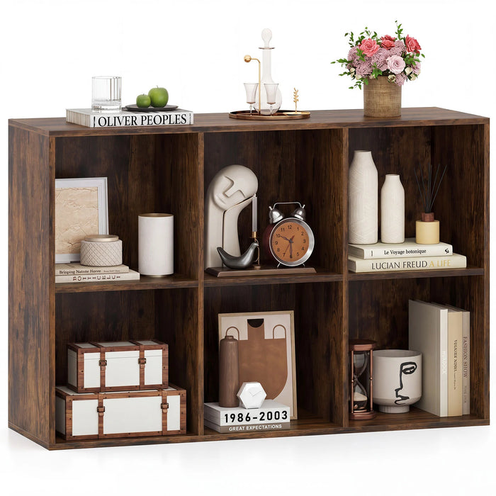 6-Cube Bookcase 3-Tier Storage Organizer with Anti-Tipping Kits for Living Room Study-White