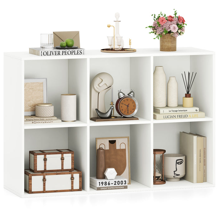 6-Cube Bookcase 3-Tier Storage Organizer with Anti-Tipping Kits for Living Room Study-White