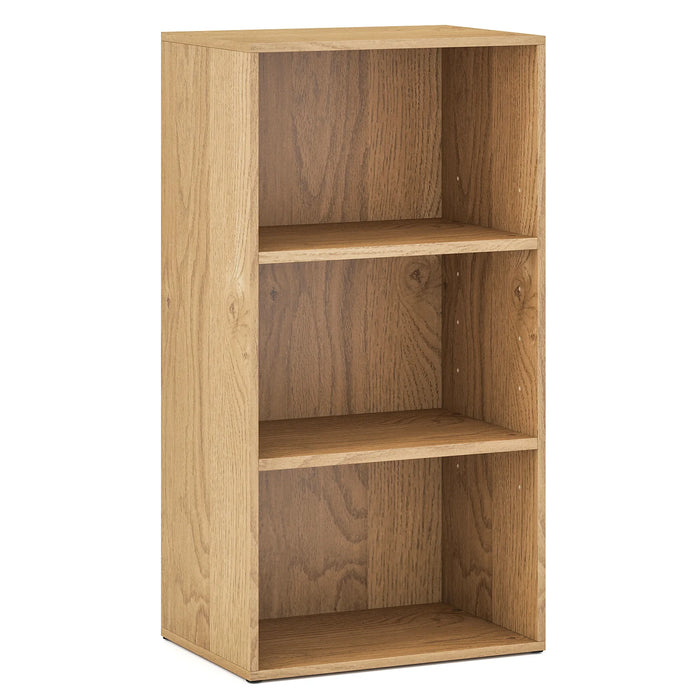 3-Cube Bookcase with 7-Position Adjustable Shelves and Anti-Toppling Kits-Natrual