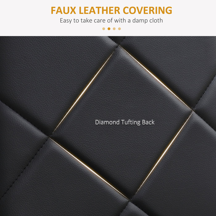 HOMCOM Set of 4 Faux Leather Dining Chairs - Black