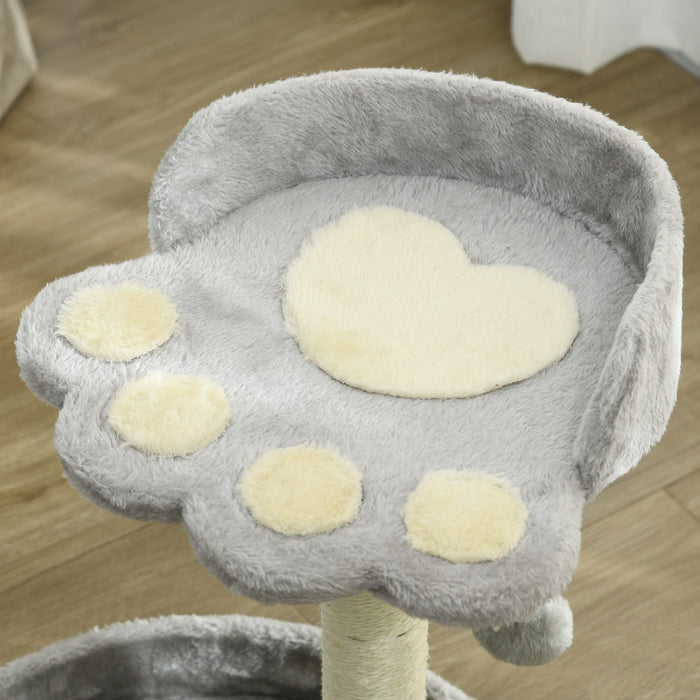 Cat Claw 44cm Tower - Light Grey Sisal Scratching Post for Cats - Ideal for Claw Maintenance & Play