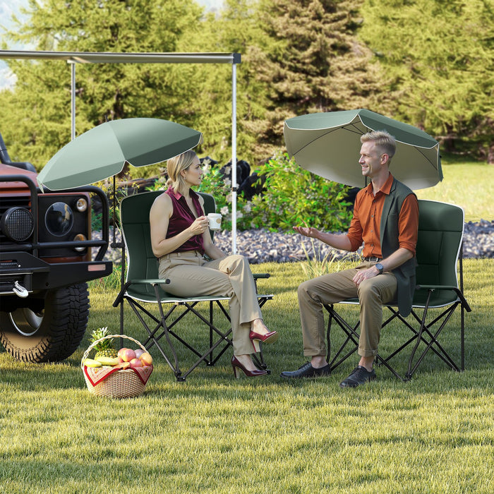 Camping Chair with Adjustable Umbrella and Portable Carrying Bag-