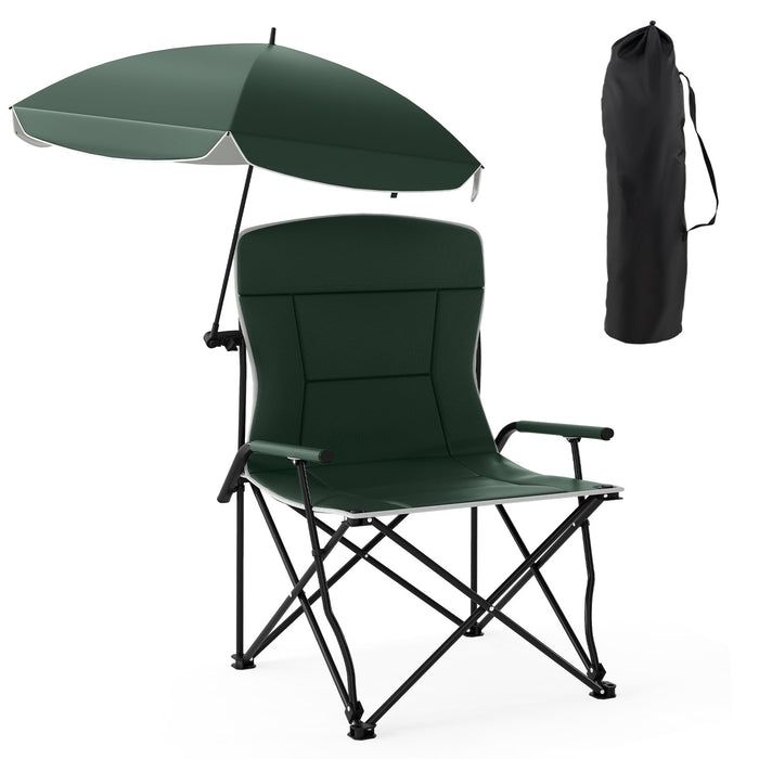 Camping Chair with Adjustable Umbrella and Portable Carrying Bag-