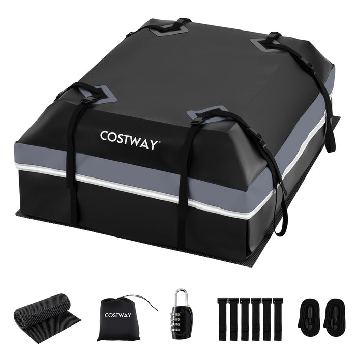 Car Rooftop Cargo Carrier Waterproof Heavy-Duty PVC Roof Bag Storage Bag-Orange-