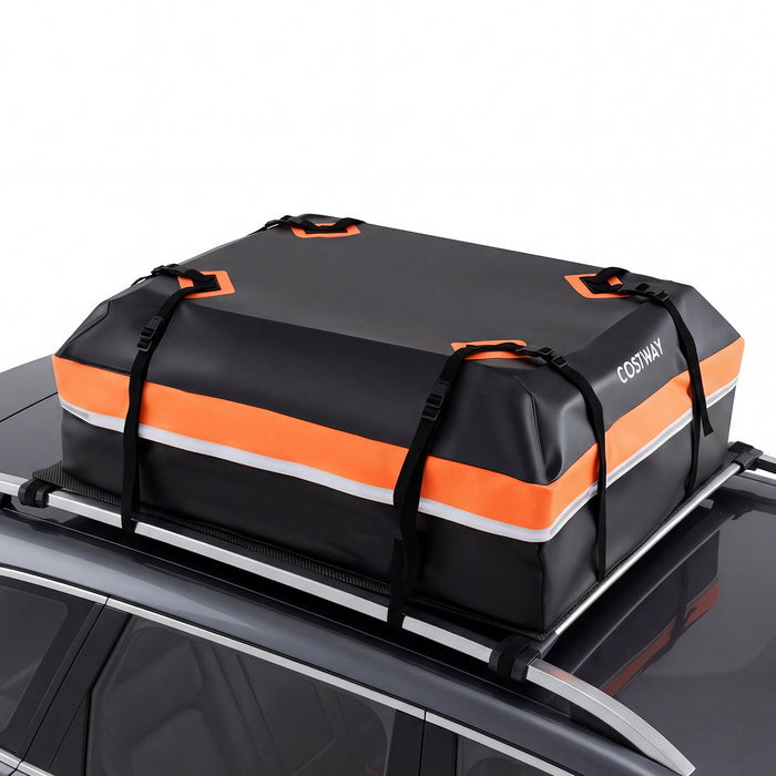 Car Rooftop Cargo Carrier Waterproof Heavy-Duty PVC Roof Bag Storage Bag-Grey-