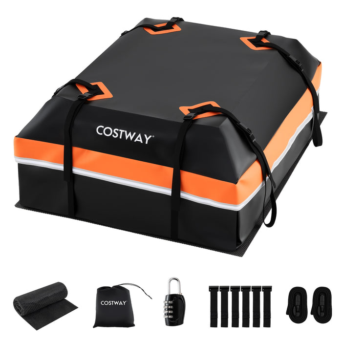 Car Rooftop Cargo Carrier Waterproof Heavy-Duty PVC Roof Bag Storage Bag-Grey-