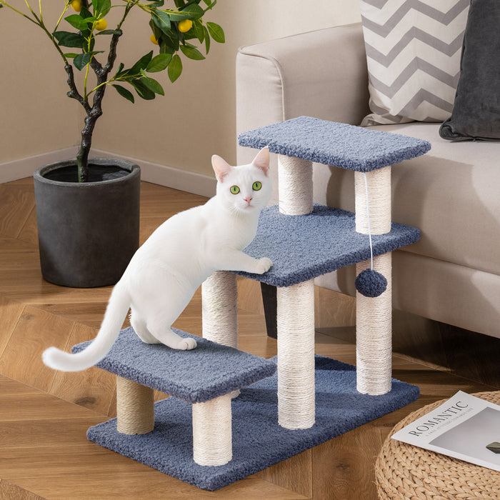 Cat Stairs 2-in-1 Cat Tree Tower Pet Steps with Sisal Scratching Posts-