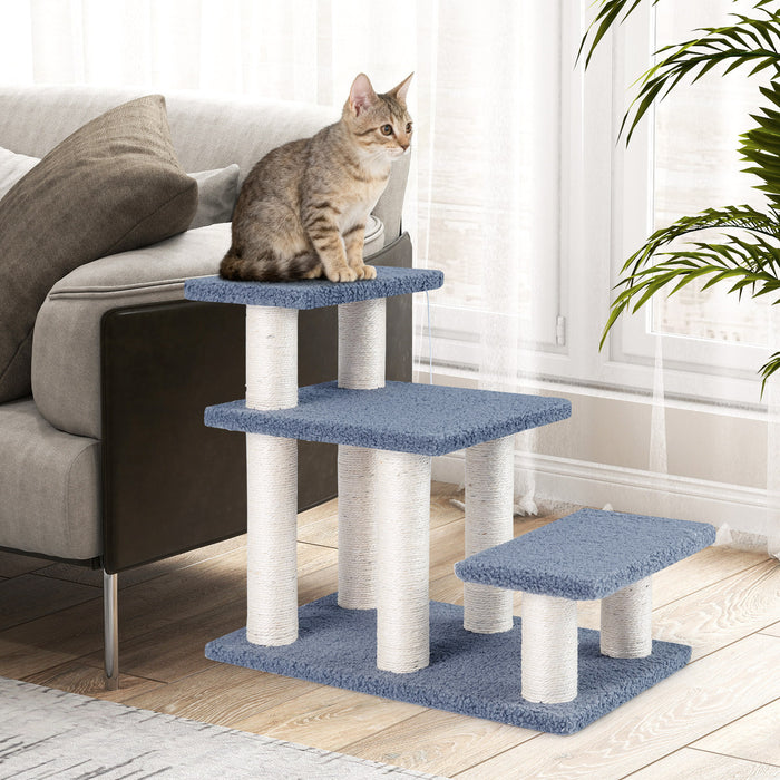 Cat Stairs 2-in-1 Cat Tree Tower Pet Steps with Sisal Scratching Posts-