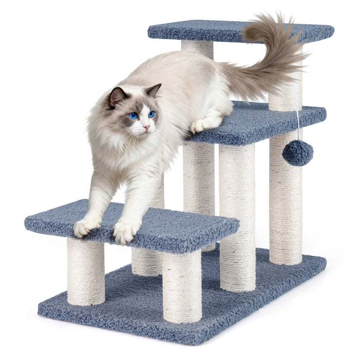 Cat Stairs 2-in-1 Cat Tree Tower Pet Steps with Sisal Scratching Posts-