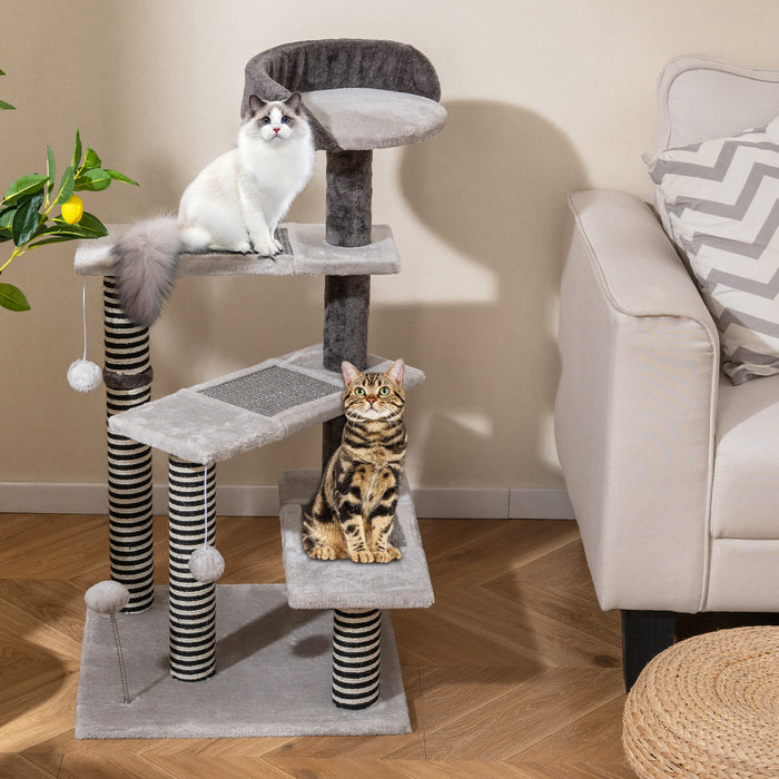 Cat Tree Kitten Tower 5-Level Cat Stairs with Sisal & Jute Scratching Posts and Mats-