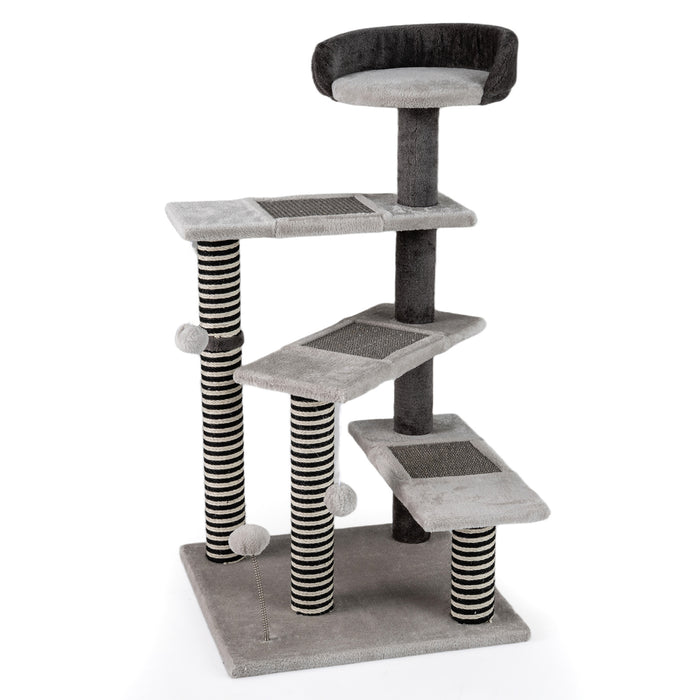 Cat Tree Kitten Tower 5-Level Cat Stairs with Sisal & Jute Scratching Posts and Mats-