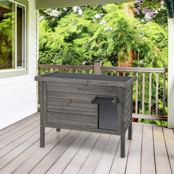 Insulated Wooden Cat House - Outdoor Safe Havens for Multiple Cats - Perfect Shelter for Felines in All Weather Conditions