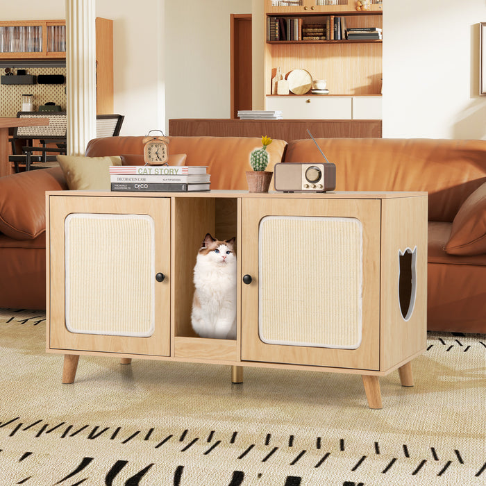 Cat Litter Box Enclosure for 2 Cats Hidden Cat Washroom Furniture-