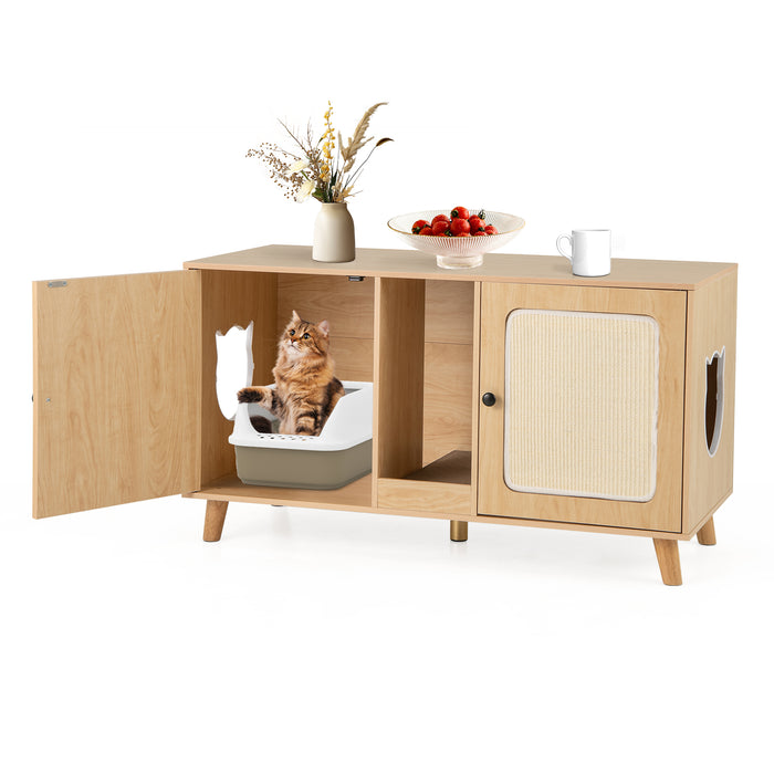 Cat Litter Box Enclosure for 2 Cats Hidden Cat Washroom Furniture-