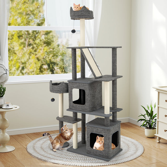 180CM Tall Cat Tree Multi-Level Large Cat Tower with Scratching Posts-
