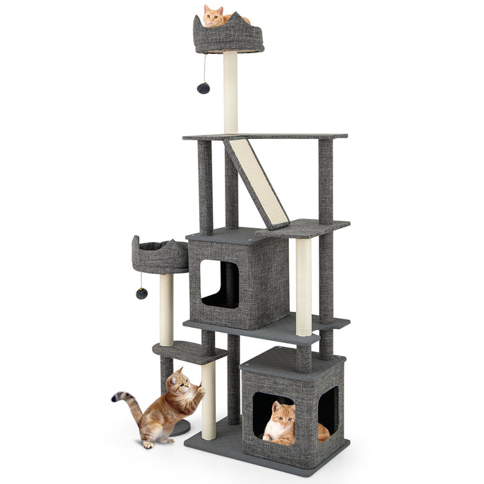 180CM Tall Cat Tree Multi-Level Large Cat Tower with Scratching Posts-