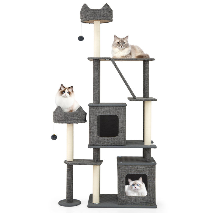 180CM Tall Cat Tree Multi-Level Large Cat Tower with Scratching Posts-