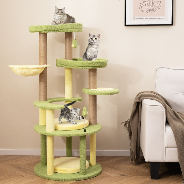 Multi-level Cat Tree with Wide Perch and Rotatable Basket-