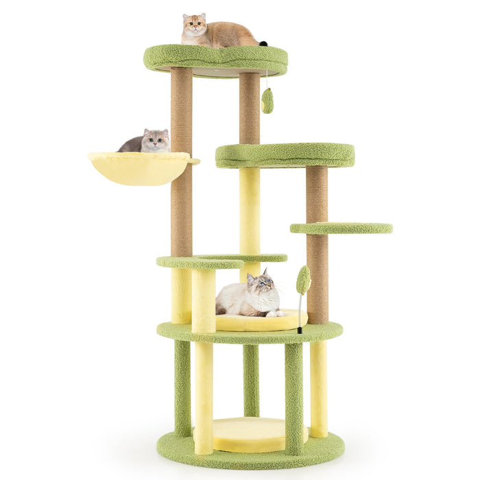 Multi-level Cat Tree with Wide Perch and Rotatable Basket-