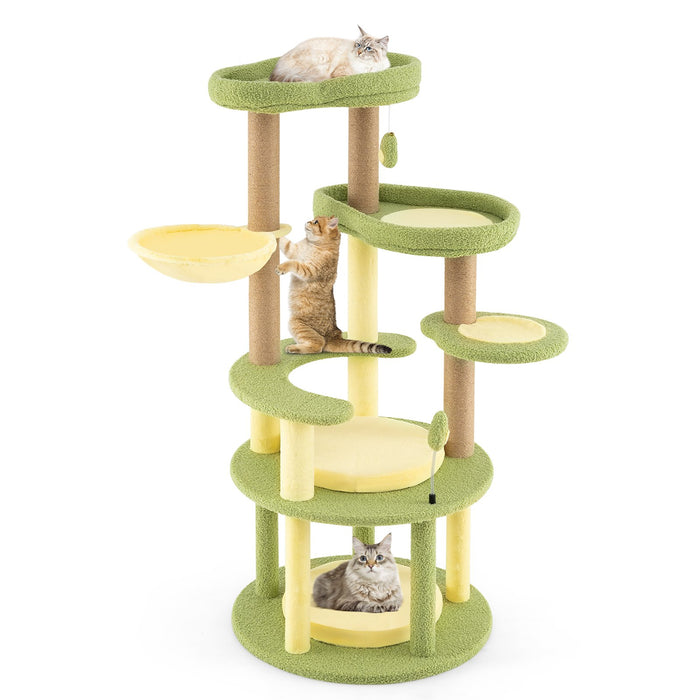 Multi-level Cat Tree with Wide Perch and Rotatable Basket-